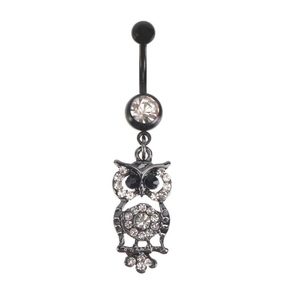 Stylish Jeweled Dangle Belly Button Rings for Body Piercing