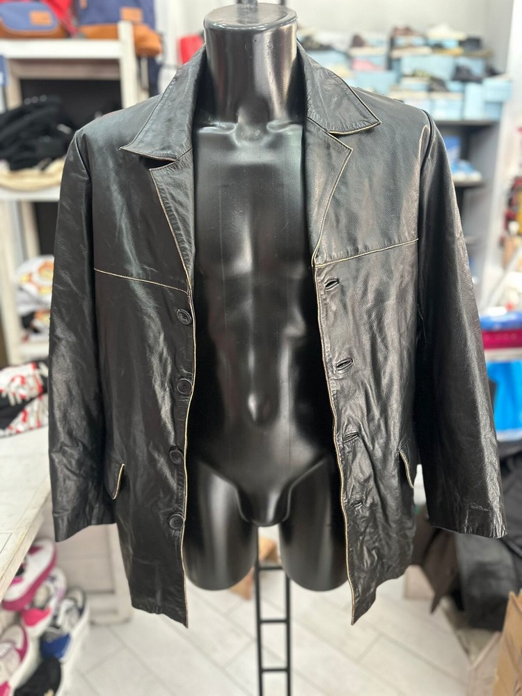 Matinee Black Leather Jacket for Men Size S LLV361 Pre-Owned