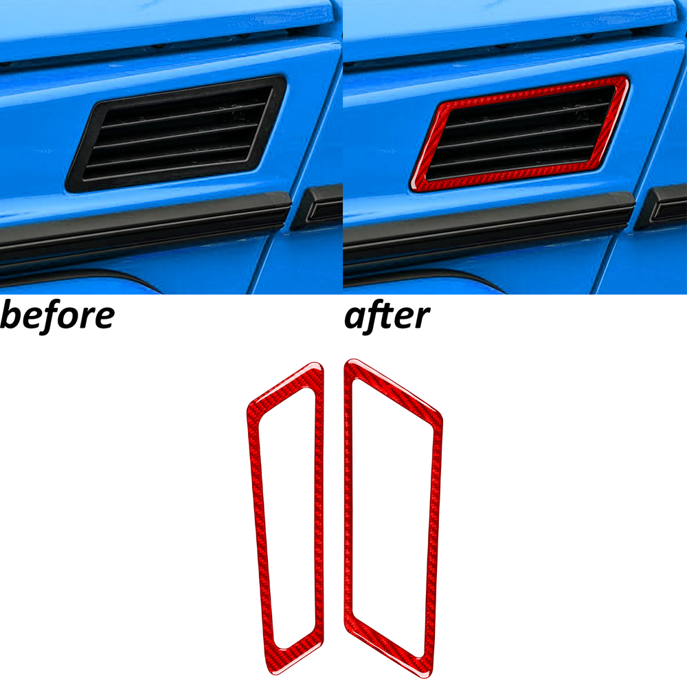 Red Carbon Fiber Front Hood Side Air Vent Trim For Benz G-Class W463 G55 2004-12