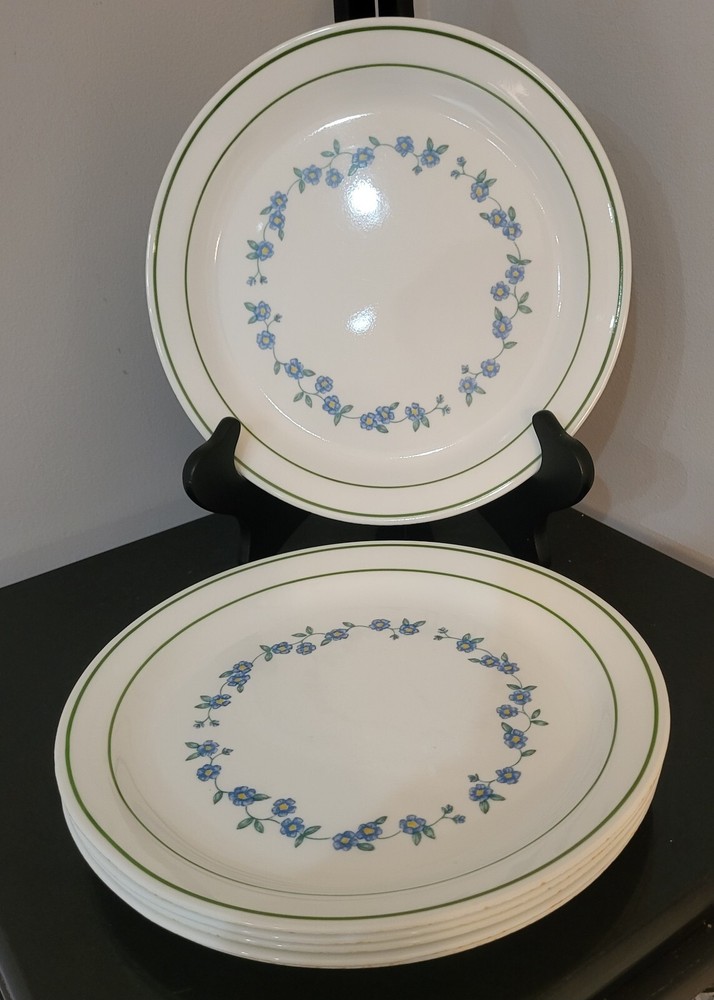 Vintage Corelle Original Forget Me Not Lunch / Salad Plates 8 5/8