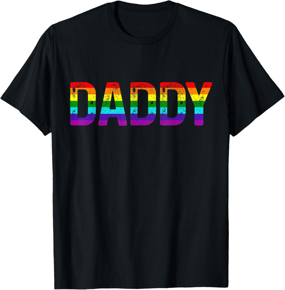 Daddy Gay Pride Month LGBTQ Father's Day Rainbow Unisex T-Shirt-image