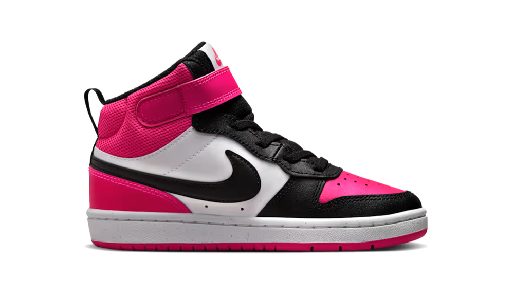 Nike Court Borough Mid 2 (PSV) Shoes Girls Youth Pink Black White HV0935 100