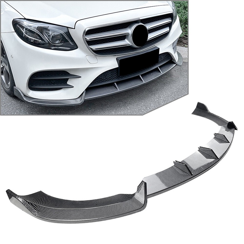US Fit W213 E260 E300 Front Bumper Lip Splitter 16-20 Carbon Style