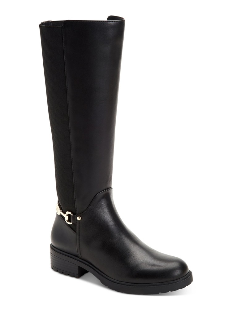 GIANI BERNINI Womens Black Barnibee Round Toe Block Heel Zip-Up Riding Boot 6 M