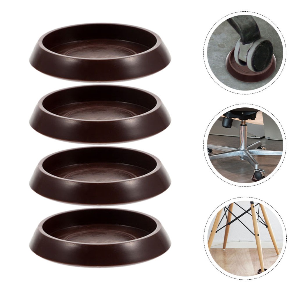 4 Pcs Furniture Leg Coasters Non-Slip Table Bed Stoppers Office Foot Pads