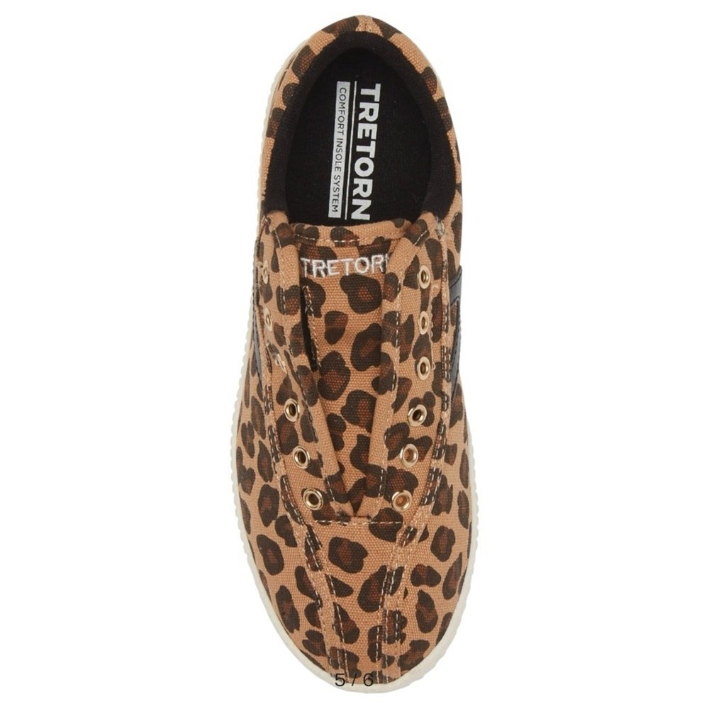 Tretorn Leopard Slip-on No Lace Sneakers NWT Size 7