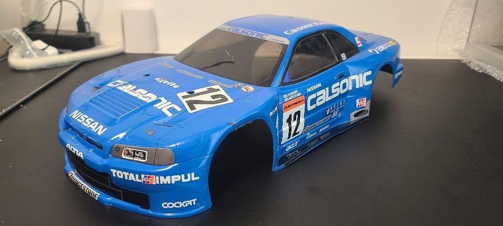 Tamiya Calsonic GT-R R34 RC car body shell for radio control models  