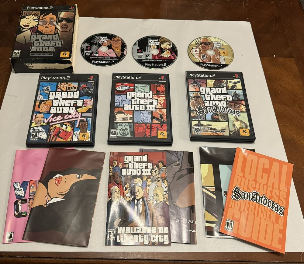 PS2: Grand Theft Auto The Trilogy Set PlayStation 2 Complete W/ Maps+Manuals CIB