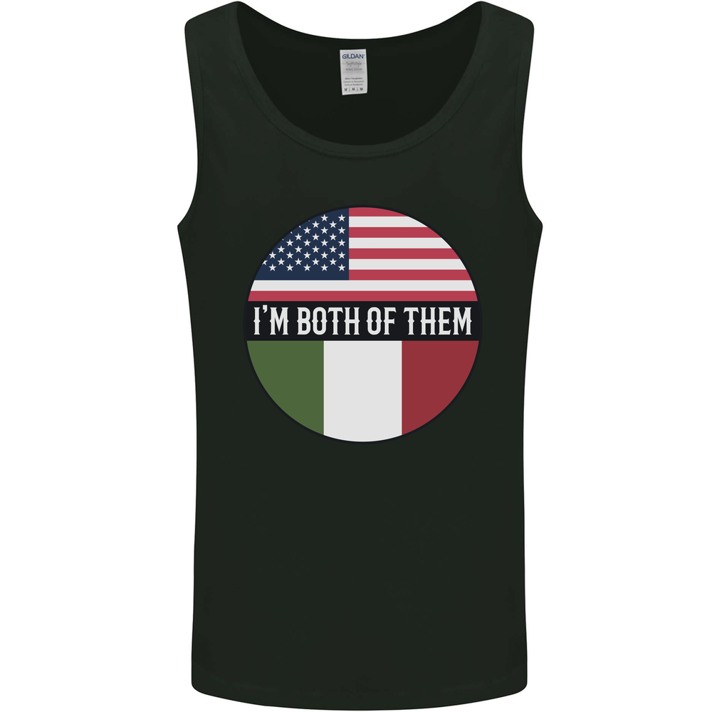 USA Italy Heritage Flag Vest Tank Top for Men  
