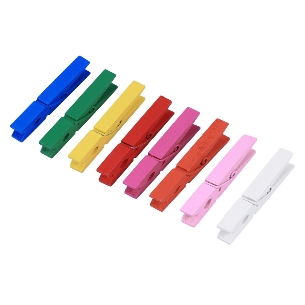 40PCS Clothespins Bulk Clothes Pegs Wooden Clothespins Colored