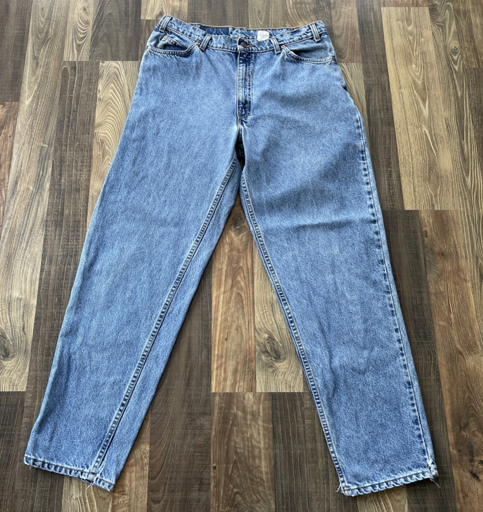 Levi’s 560 Jeans Size W35 L31.5  Blue Loose Fit Tapered Y2K Orange Tab**READ