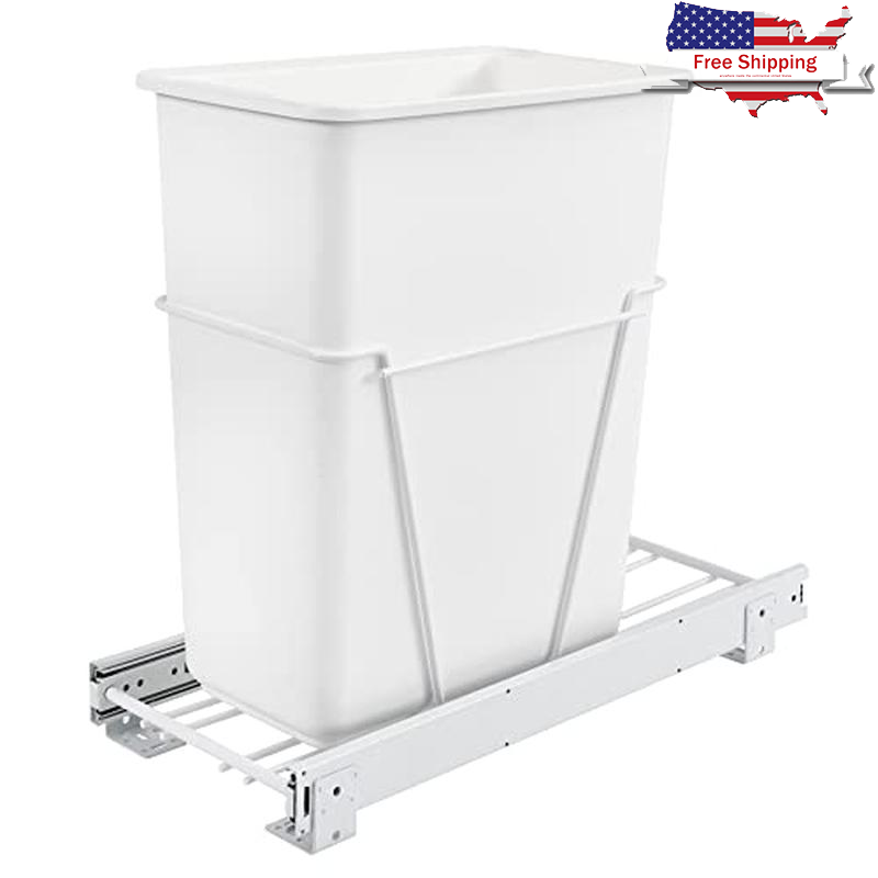 30Qt Pull-Out Trash Can Under-Cabinet Waste Bin Frame Mounting Hardware New