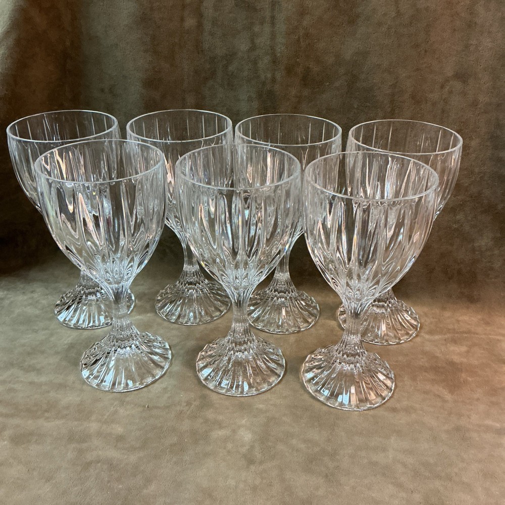 Vintage 1980s Mikasa crystal water/wine goblet glass a lot of seven pieces
