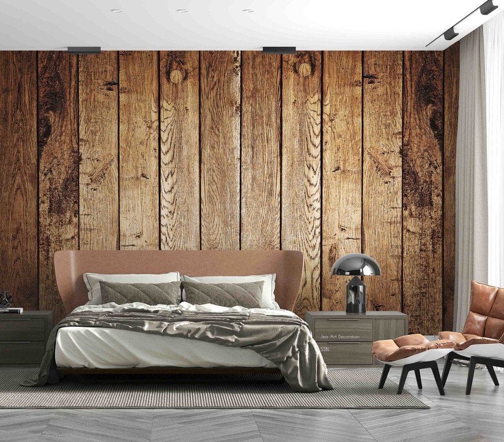 3D Brown Wood Grain Wall Murals Wallpaper Murals Wall Sticker 4