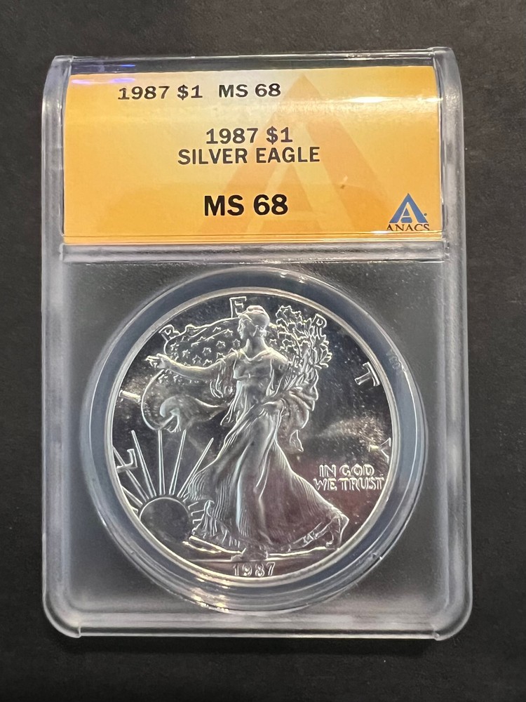 1987 SILVER EAGLE ANACS MS69 BULLION