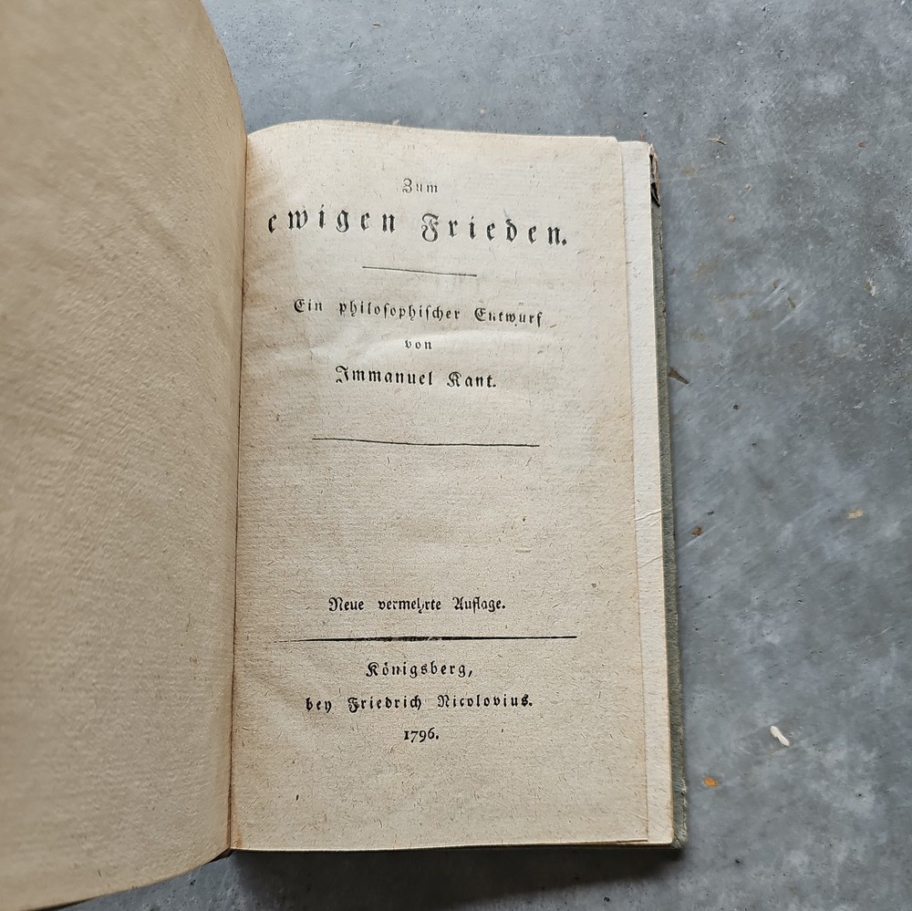 Immanuel Kant: Zum ewigen Frieden. Ein philosophischer Entwurf | 1796