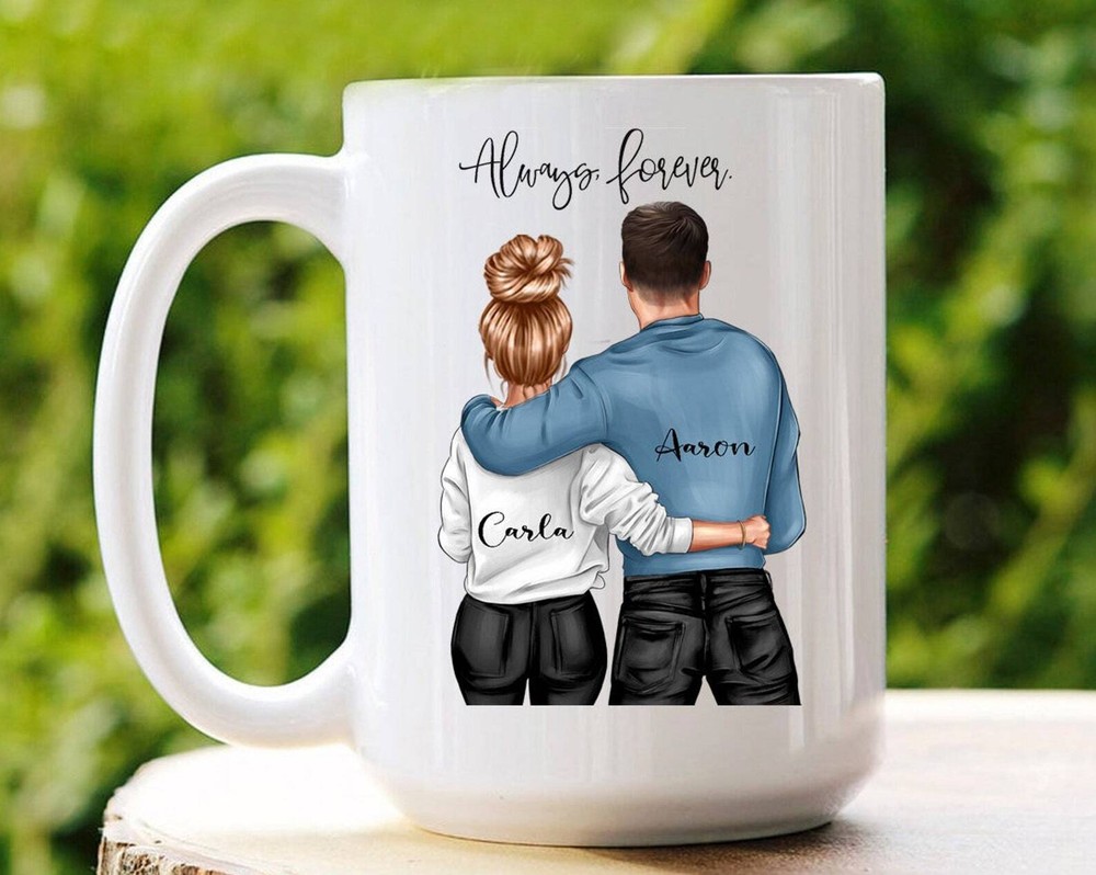 Couples Always Forever Custom Couple Portrait Boyfriend & Girlfriend Love Gi
