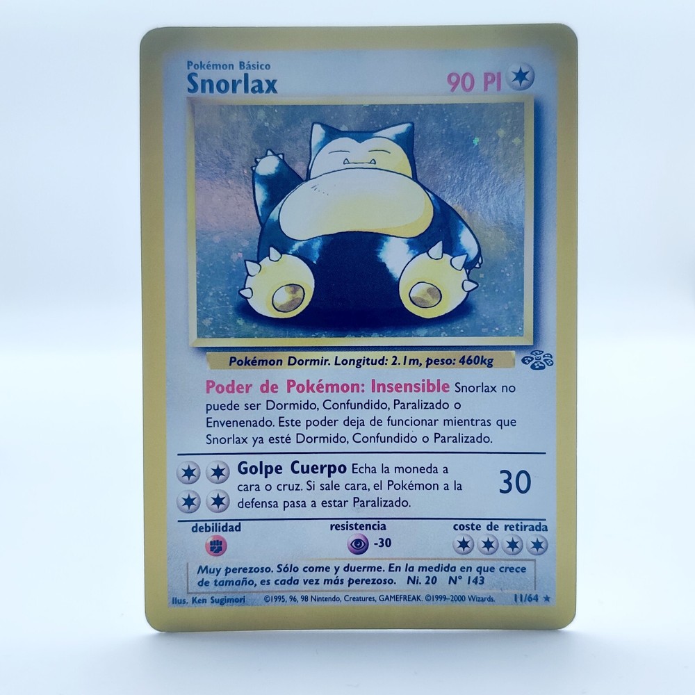 Pokemon TCG Snorlax Holo Rare WOTC Jungle 11/64 Spanish Edition