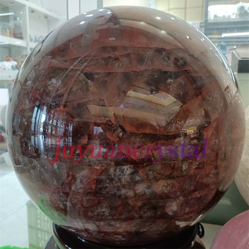 140LB Top Natural Red Fire Crystals Ball Large Quartz Sphere Reiki Healing gems
