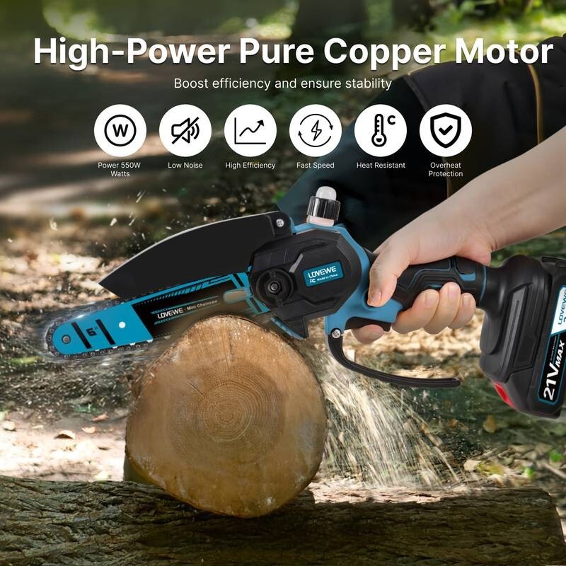 Mini Chainsaw with 4000mAh Battery - Ideal Yard Tool Gift for Men