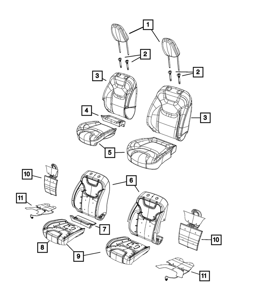 Genuine Mopar Front Seat Cushion Cover Left 5RA19LU5AA
