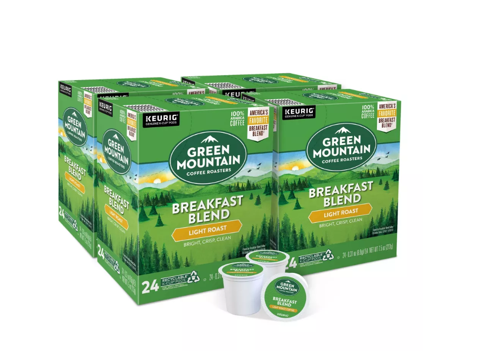 Green Mountain Coffee Breakfast Blend Keurig K-Cup Coffee Pods, 96 Count