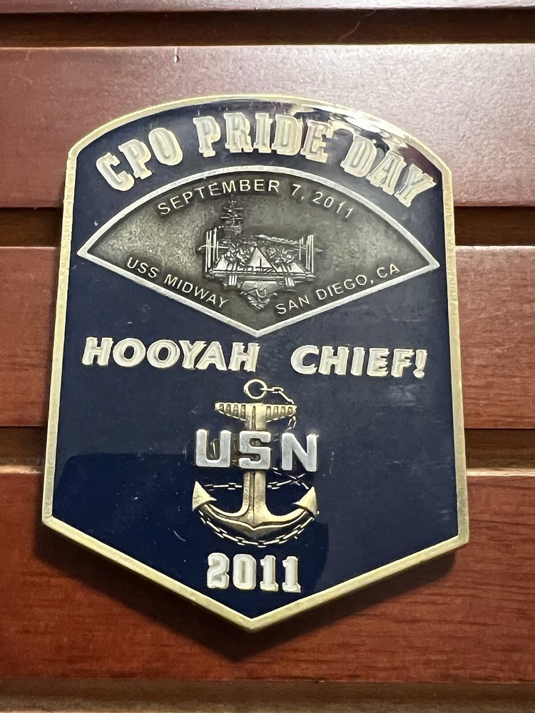 USN CPO Chiefs Pride Day Challenge Coin San Diego USS Midway 2011-image