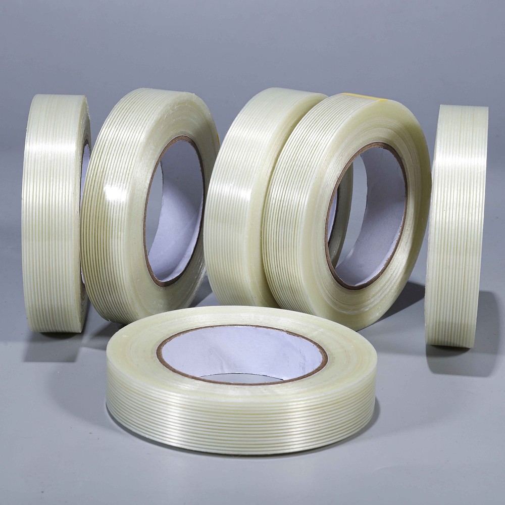6 Pack,Filament Strapping Tape, 1in×60yds, Mono Fiberglass Transparent Reinfo...