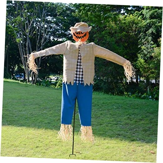 Halloween 7.5 Feet Height Pumpkin Scary Scarecrow Ghost Decorations for Orange