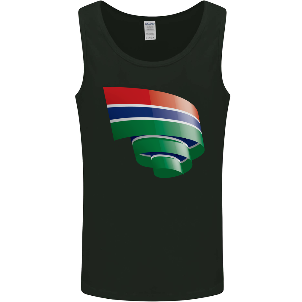 Curled Gambia Flag Gambian Day Football Mens Vest Tank Top