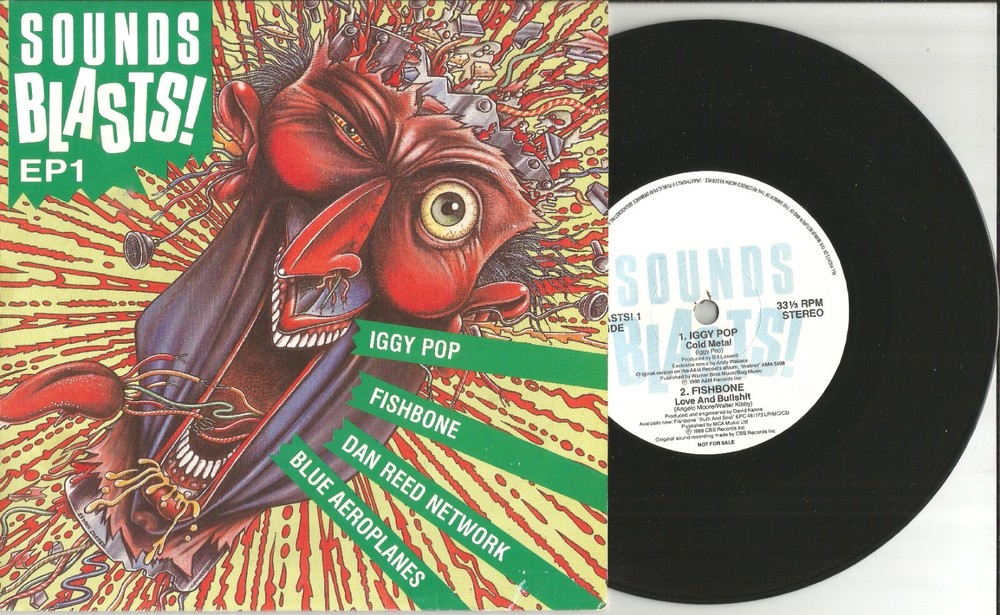 REMIX & UNRELEASED Stooges IGGY POP Fishbone BLUE AEROPLANES PROMO 7 INCH VINYL