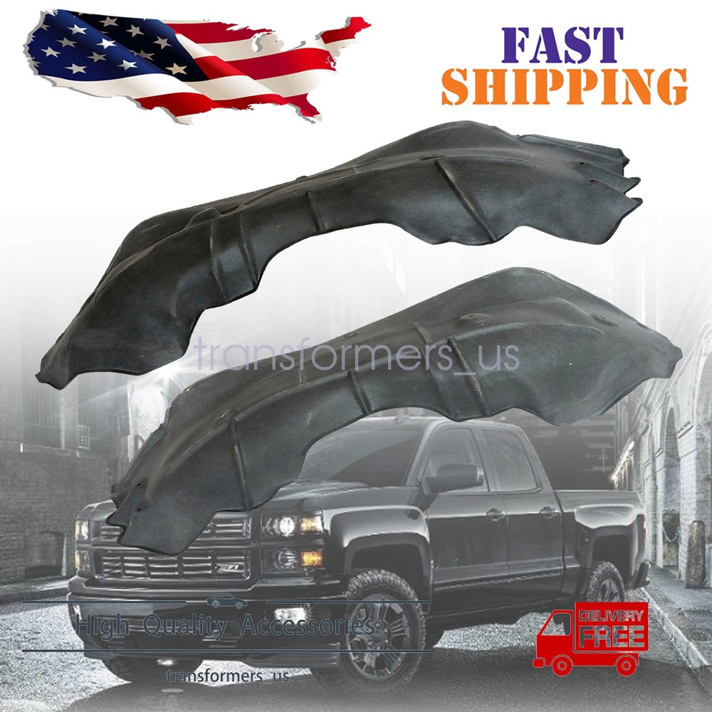 Set of 2 Fender Liner For Chevrolet Silverado 1500 2014-2015 Front LH & RH Inner