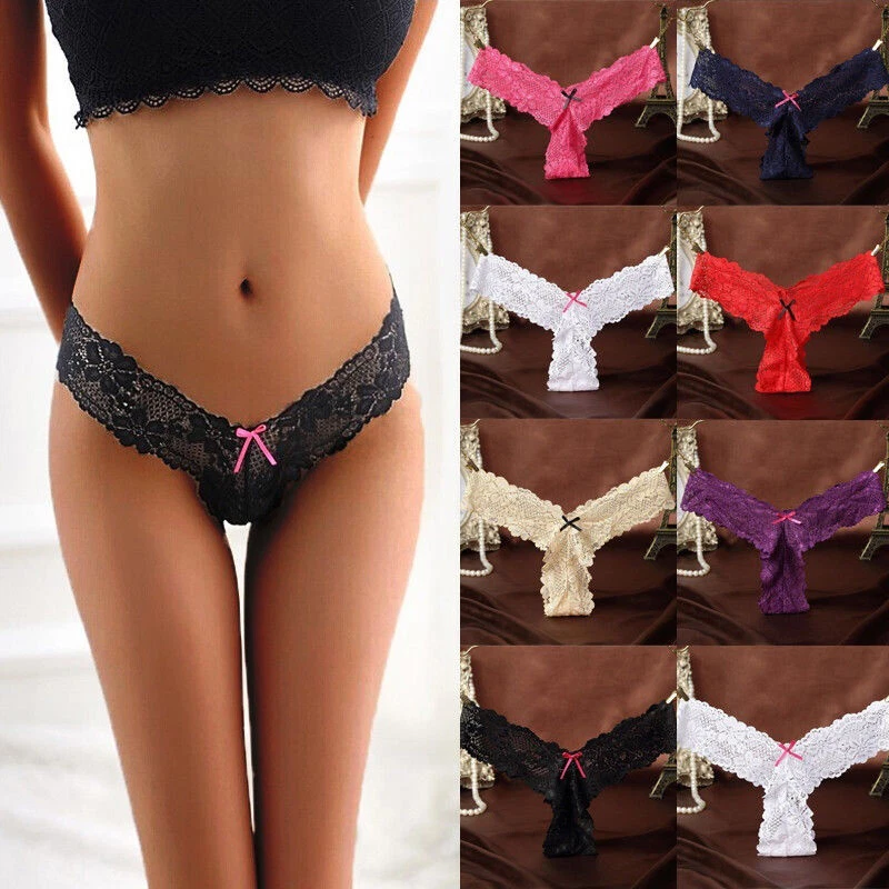 7 Pack Lot Sexy Womens Lace Panties Thongs G-string Low Rise Underwear Lingeries