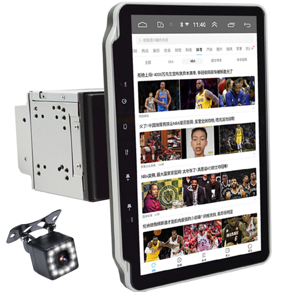 Double 2Din Rotatable 10.1in Touch Screen WiFi GPS Car Stereo Radio W/Camera