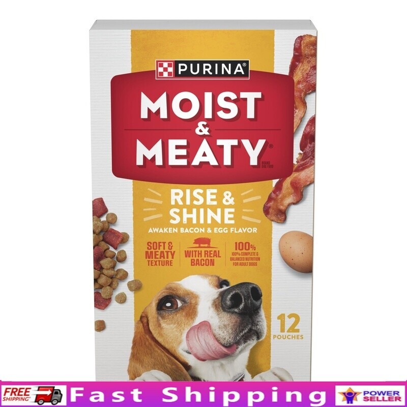 High Protein Bacon Egg Dry Dog Food 6 Pouches Complete Nutrition