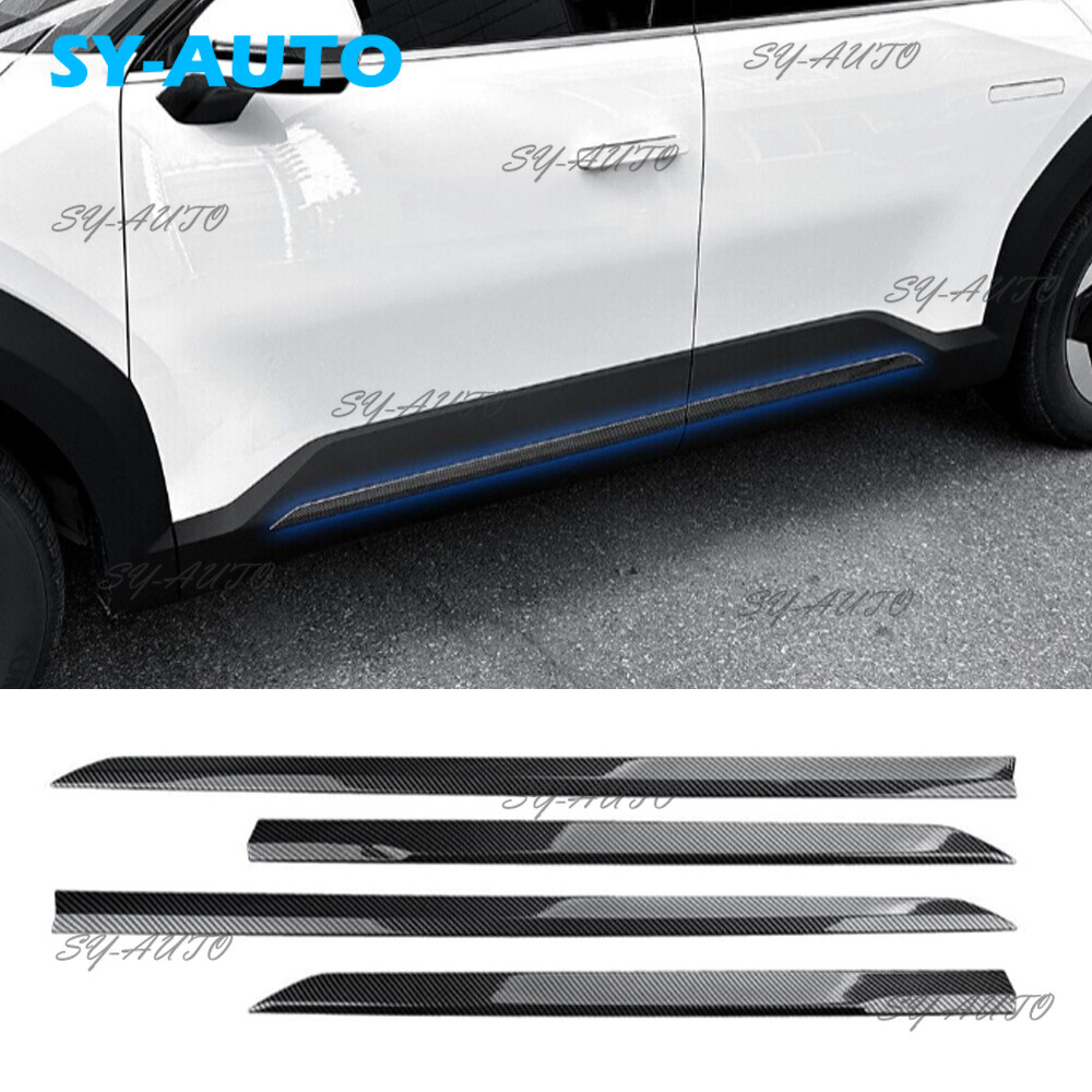 ABS Carbon Fiber Side Door Body Molding Trim Strip Cover For 2024-2026 Kia EV9