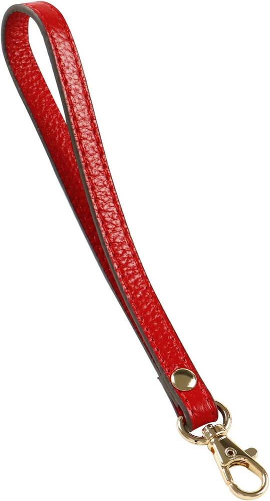 Replacement Red Wristlet Strap Leather Keychain Hand Strap for Clutch Purse Key