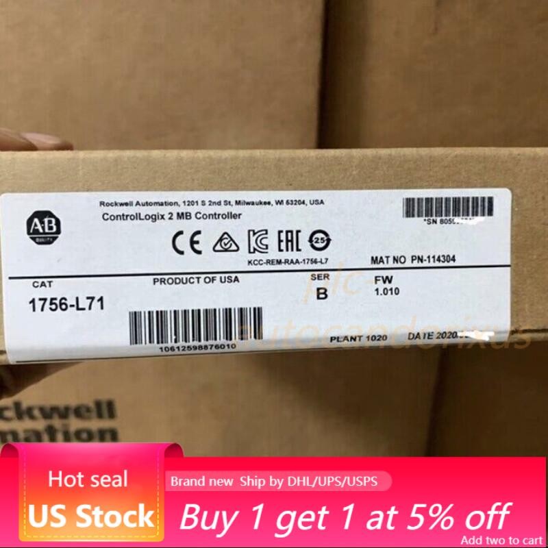 New Factory Sealed AB 1756-L71 ControlLogix 2MB Controller PLC 1756L71 US