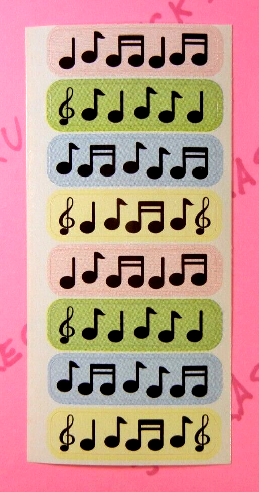 Musical Notes Stickers Cut Sheet