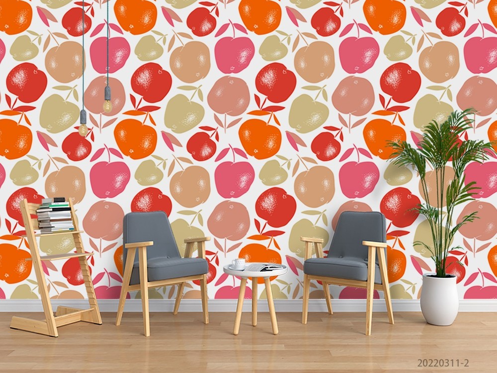 3D Fruit Leaves Pattern Wall Murals Wallpaper Murals Wall Sticker 2