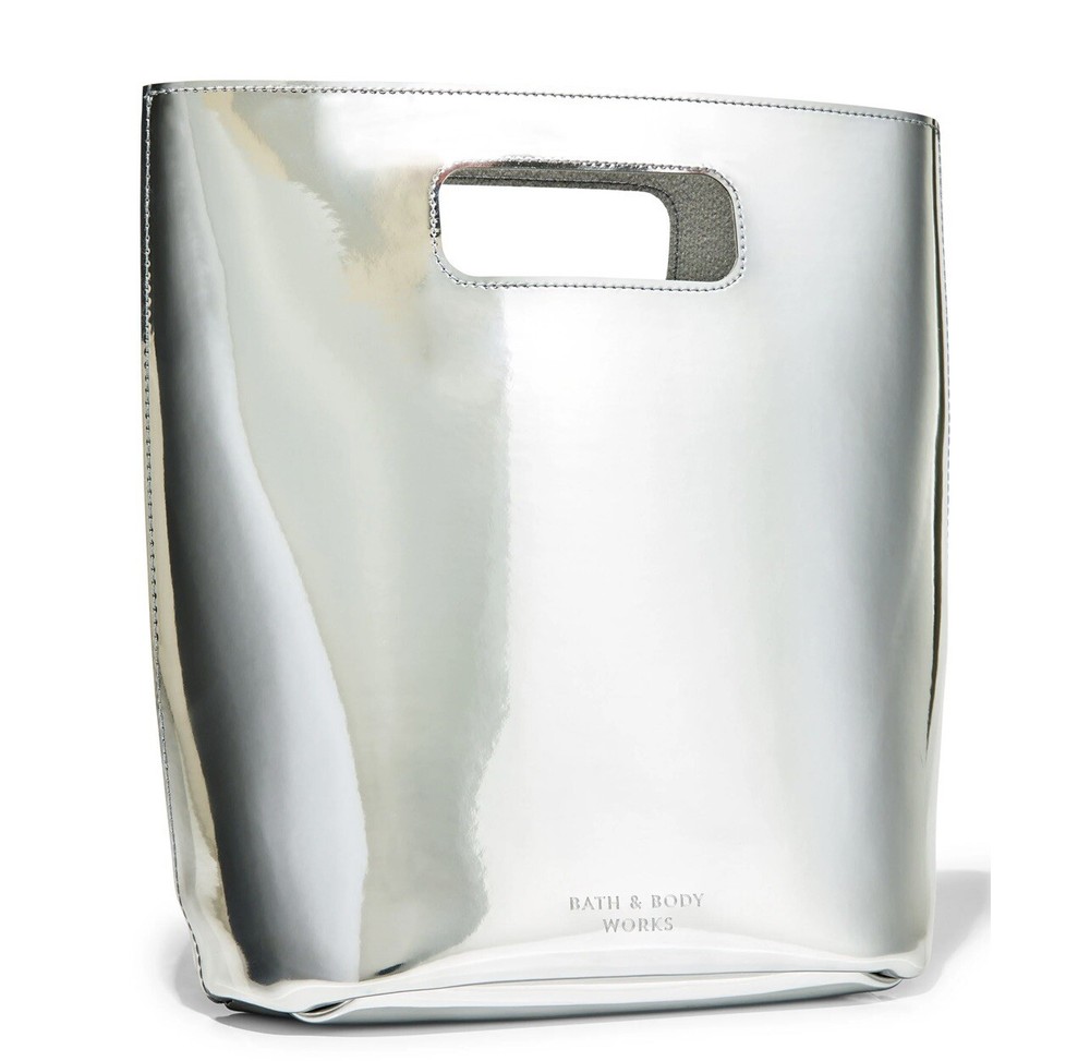 Sleek Silver PVC Gift Bag 9.5x4.5 by Bath & Body Works