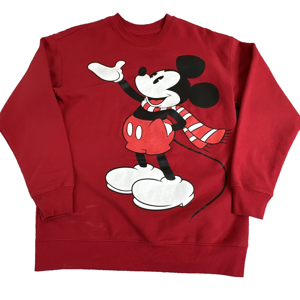 Disney Mickey Mouse Fleece Red Sweatshirt. Women's Size S