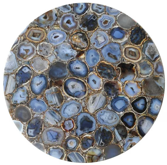 Natural Wild Agate Round Stone Slab for Coffee Table Decor