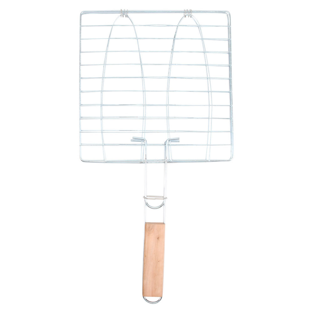 BBQ Fish Grill Basket with Cleaning Brush for Easy Barbecuing