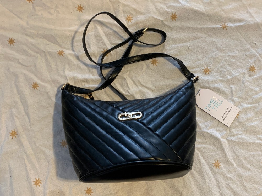 Time and Tru Black Faux Leather Purse NWT  