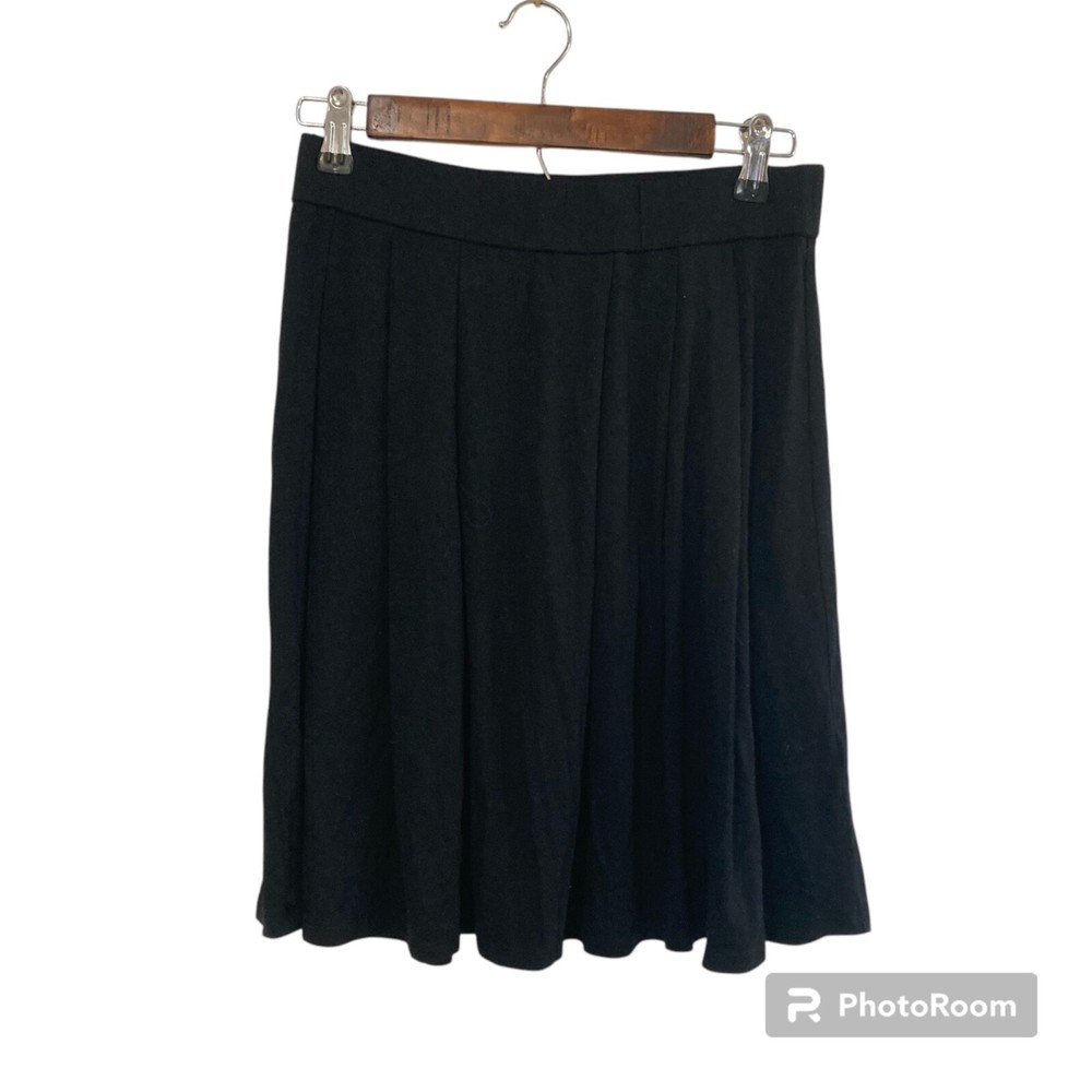 Eileen Fisher Pleated Skirt Womens Size S Black Stretch Jersey Viscose Tennis