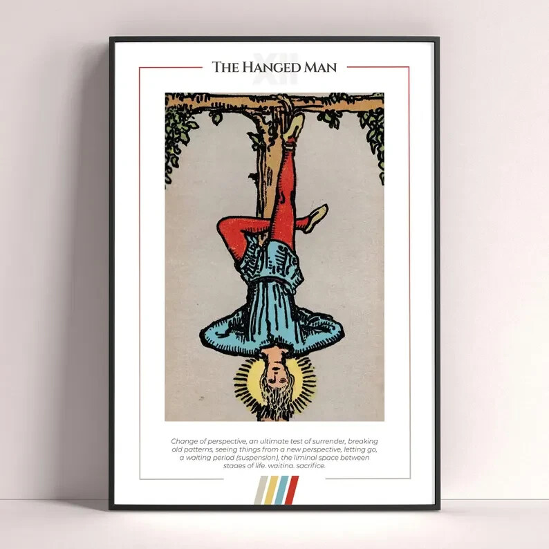 Hanged Man Tarot Card Art Print Digital Download Poster