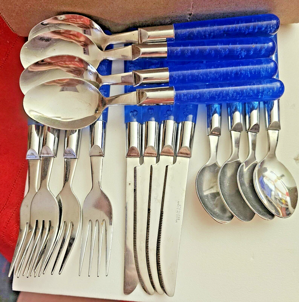 Nice Set Of 4 Spoons, Knifes And Teaspoons (Stainless Steel Made In China)