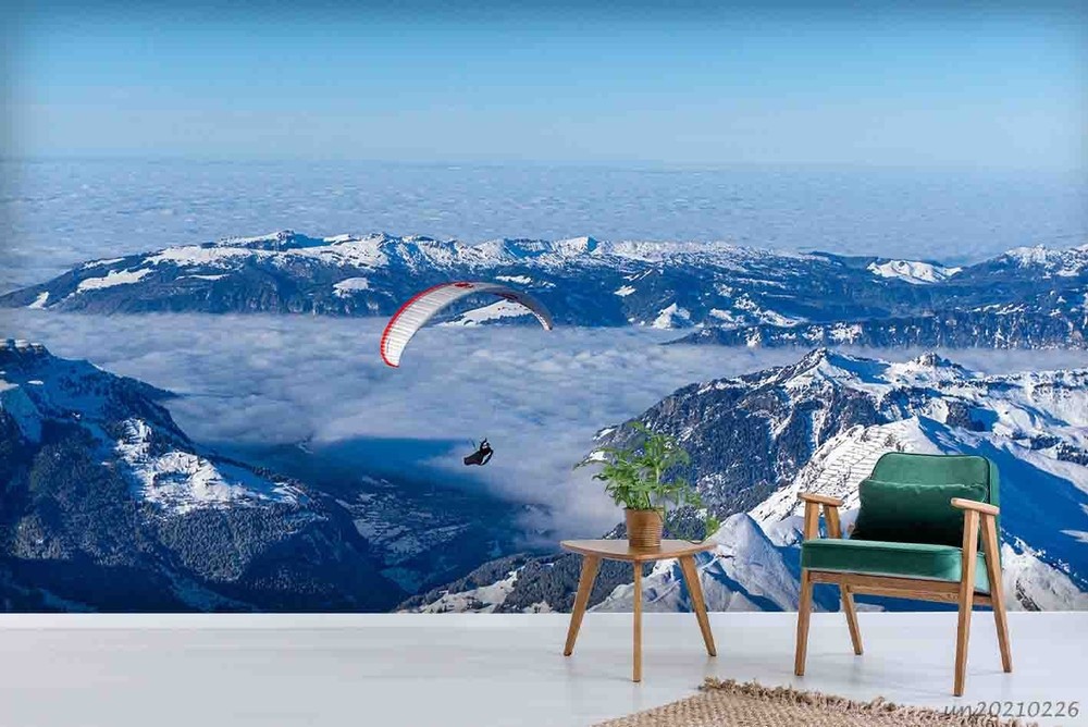 3D Mountain Snow Winter Landscape Wall Murals Wallpaper Murals Wall Sticker 2