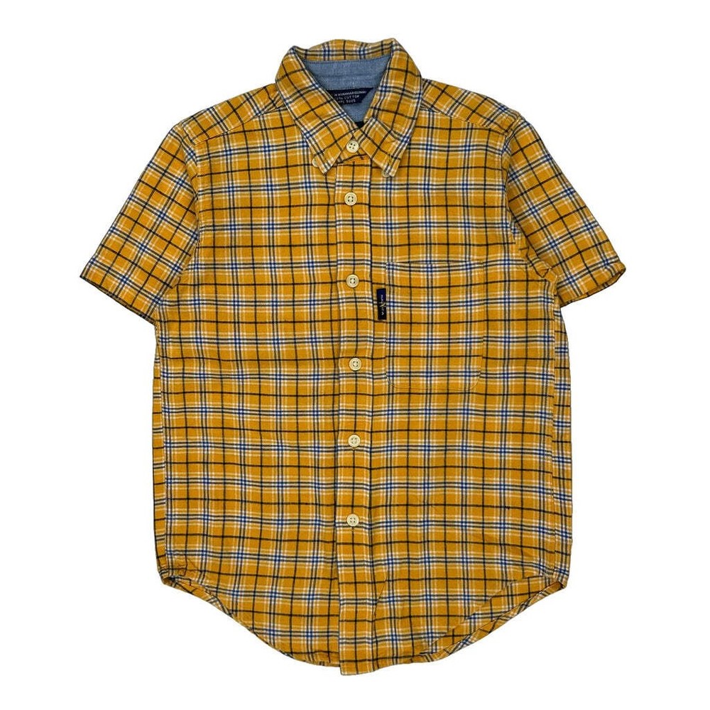 Age 4 Nautica Checked Short Sleeve Shirt - Small Yellow Cotton